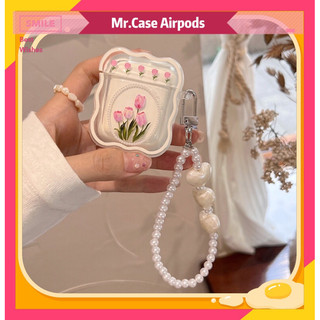 Case AIRPOD 1/2/3/Pro 2 Vỏ Đựng Ốp Bảo Vệ Tại Nghe Bluetooth Hình Hoa TuLip Kèm DâyTim - Mr.Case