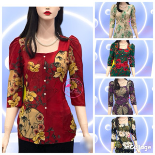 Áo bà ba bông cổ vuông tay phồng(áo lẻ Ko kèm quần )