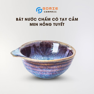 Bát Nước Chấm Có Tay Cầm Men Hồng Tuyết - Chén Nước Chấm Có Tay - Gốm Sứ Cao Cấp Bát Tràng