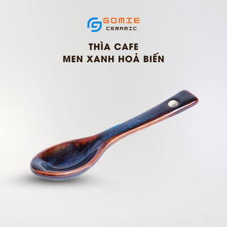 Thìa Cafe Men Xanh Hoả Biến - Thìa Cafe Gốm Sứ
