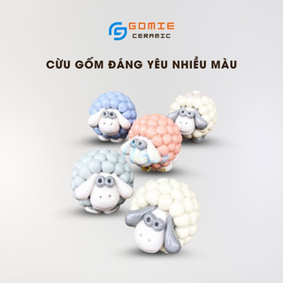 Con cừu gốm xinh xắn đang yêu vô cùng ngỗ nghĩnh để trang trí bàn làm việc, góc học tập
