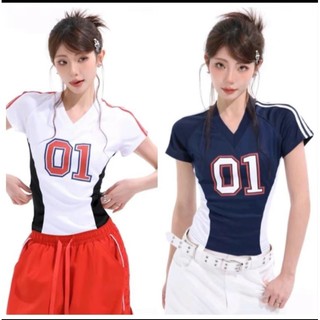 Áo cổ tym in số  Bigsize form ôm dáng trẻ trung chất thun tăm co giãn