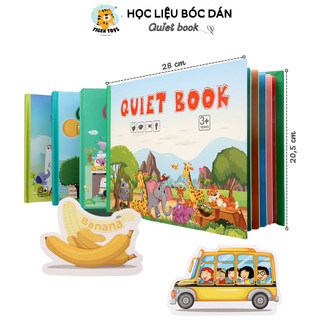  Montessori đồ chơi học liệu bóc dán quiet book cho bé từ 3-6 tuổi chống thấm nước nhiều chủ đề TIGERTOYS  A4-2  