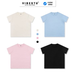 Áo Thun Baby Tee Trơn VIBESTU, Áo Thun Trơn Nữ Local Brand 250Gsm 100% Cotton