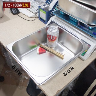 Khay đựng thạch inox 304 - khay topping GN 1/2 sâu 10cm có nắp