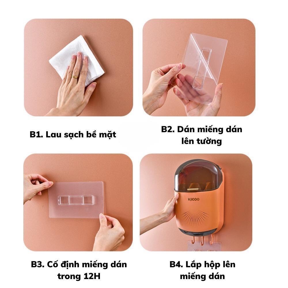 AH88 Hộp Đựng Đũa Treo Tường Thoáng Khí, Ngăn Ẩm Mốc Có Khay Đỡ Nước, Có Nắp Đậy Chống Bụi, Côn Trùng, Có Móc Treo