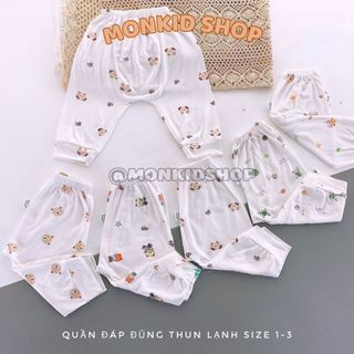 Combo 5 - combo 10 quần dài, quần chục đáp đũng thun lạnh cho bé trai, bé gái size sơ sinh 0-9 tháng