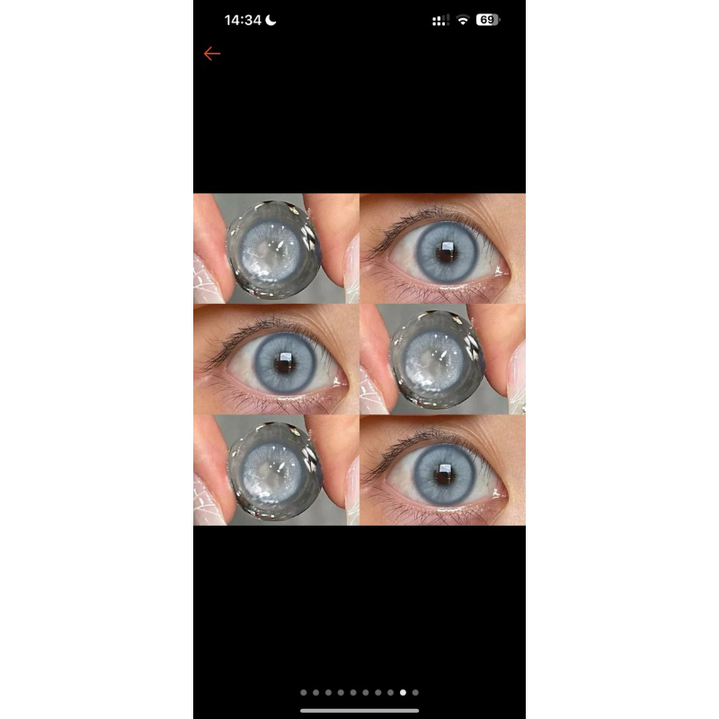 1 cặp lens xanh biển cận 6,5 độ