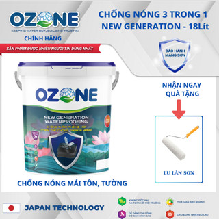 Sơn chống nóng 3 trong 1 oz06 sử dụng cho mái tôn tường đứng, sân thượng 18l | ozone chống thấm