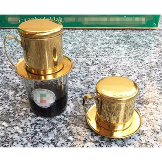 Phin gài cà phê inox 304 cao cấp, Mạ Vàng - Đen an toàn sức khỏe, kiểu dán sang trọng tinh tế