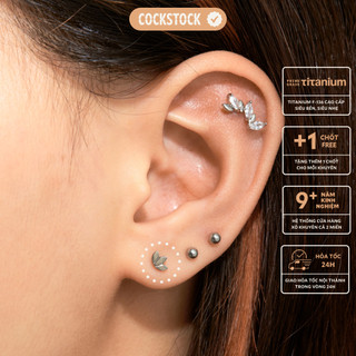Khuyên tai 3 lá titanium three leaves earring-cockstock