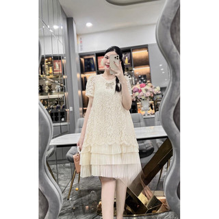 Váy ren nơ đá chân dập sm