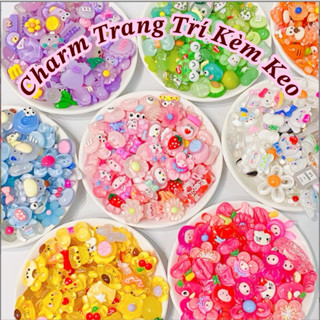 Charm Gắn Nón Bảo Hiểm, Phụ Kiện Charm Trang Trí gắn dép, Điện Thoại Theo Tone Màu Có Kèm Keo Dán CUTE SHOP