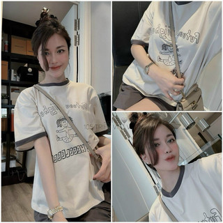 Set bộ đùi áo be quần xám cute