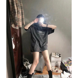Balenciag tee over size logo áo nam áo nữ thích hợp