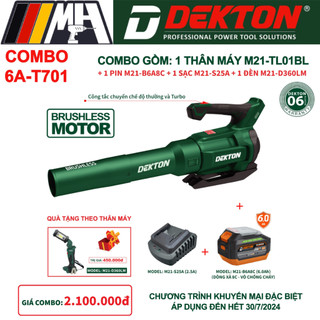 Máy thổi lá dùng pin dekton m21-tl01bl - motor brushless - chân pin phổ thông