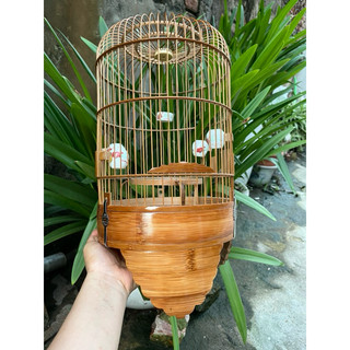 Lồng khuyên sàn tre nan mau, nan khít cho chim siêu bé như ốc mít - lồng chim vác
