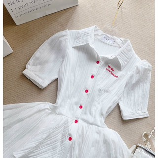 SET ĐẦM TRẮNG CỔ SƠMI + SHORT