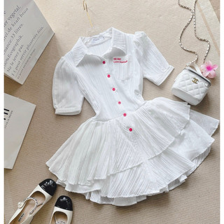 SET ĐẦM TRẮNG CỔ SƠMI + SHORT