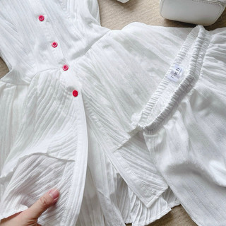 SET ĐẦM TRẮNG CỔ SƠMI + SHORT