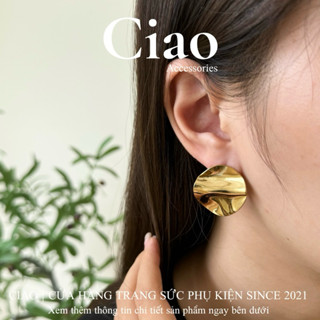 [HOẢ TỐC 1H] Khuyên tai/ Bông tai titan không gỉ thiết kế bản tròn phong cách Pandor Ciao