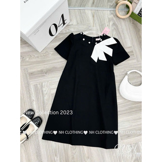 Váy nơ lệch cổ đá sm