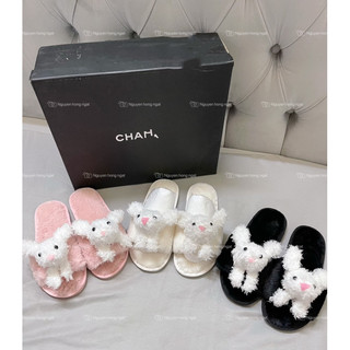 Các mã dép lông đi trong nhà của nữ gắn các hình gấu đâng yêu cute