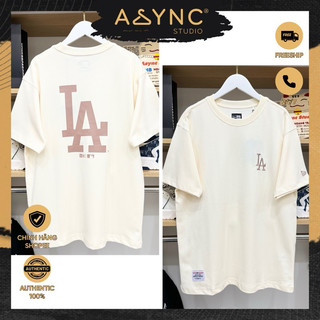 (Auth) Áo Thun New Era x MLB LA Big Logo Thêu Nâu Nhạt Màu Kem | CODE: 14341316 - Async Studio