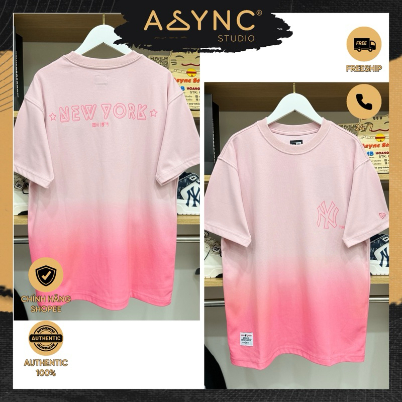 (Auth) Áo Thun New Era x MLB NY Hồng Loang Gradient | CODE: 14341296 - Async Studio
