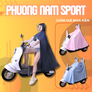 Áo mưa trùm cho mẹ và bé, áo mưa xe điện kèm kính chống mưa hắt dài đến gót chân