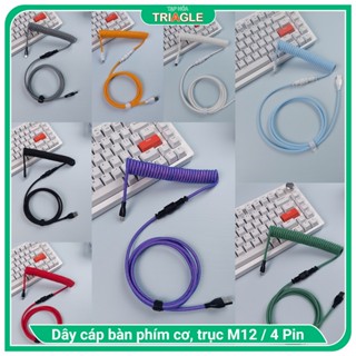 [Custom] Dây cáp bàn phím cơ Type-C, lò xo xoắn dây dù cao cấp, trục nối kim loại