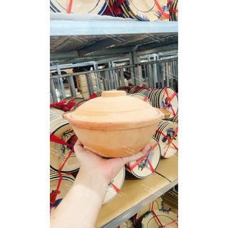 Nồi đất kho cá - tráng men lòng - size 17cm/20cm - có quai/nắp đậy - kho thịt - nấu canh - gốm đất nung