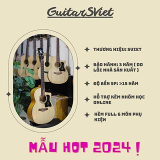 Đàn guitar acoustic gỗ KOA Việt Nam có VAC hông chính hãng S Việt mã ES180 Suppro
