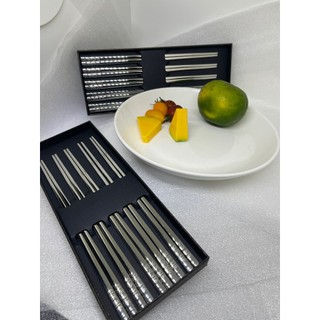 Đũa inox 316 đầu vuông nhập khẩu Hàn Quốc siêu cao cấp đặc ruột sáng bóng vệ sinh