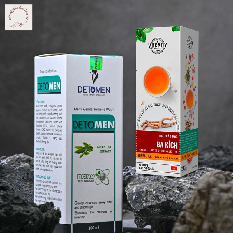 {Che Tên} Combo Bọt vệ sinh Detomen + Trà ba kích Vready - Bản lĩnh phái mạnh