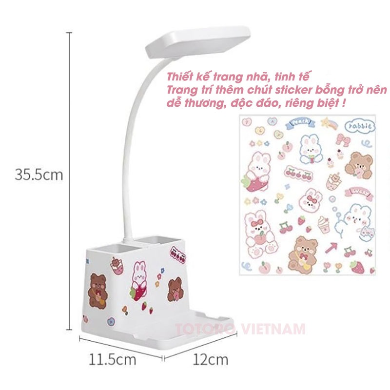 Đèn học để bàn TLDL có loại Tích điện Đèn đọc sách Làm việc bảo vệ mắt cảm ứng sạc pin Không dây LED 3 chế độ ánh sáng | BigBuy360 - bigbuy360.vn