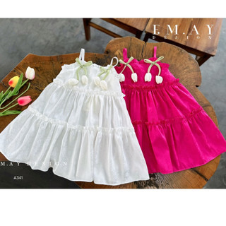 Váy dây đính hoa tulip- zun kids