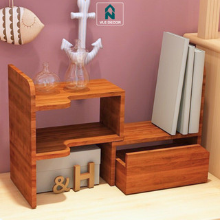 Kệ gỗ để bàn gsb09, kệ sách gỗ để đồ trang trí dễ lắp đặt, kệ gỗ mdf chống xước giá rẻ