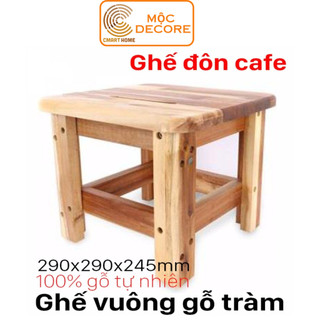 Ghế Đôn Vuông Gỗ Tràm Bền Chắc Vững Niềm Tin - Kích Thước 29x29x24.5 cm - Gỗ Đức Thành 11151