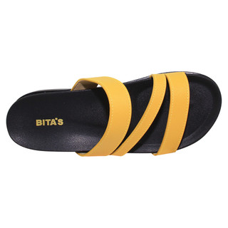 Dép quai ngang nữ Bita's DORA.10 (Vàng bò + Đen + Trắng + Vàng)