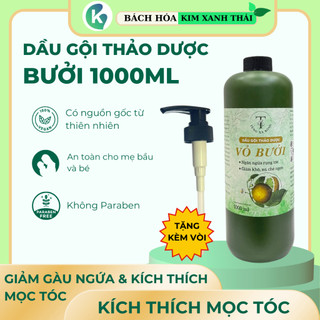  Dầu Gội Vỏ Bưởi - Bồ Kết giúp Giảm Gàu Nấm Ngứa Trị Rụng Tóc Đen Tóc - Thể Tích 1000ml chai 
