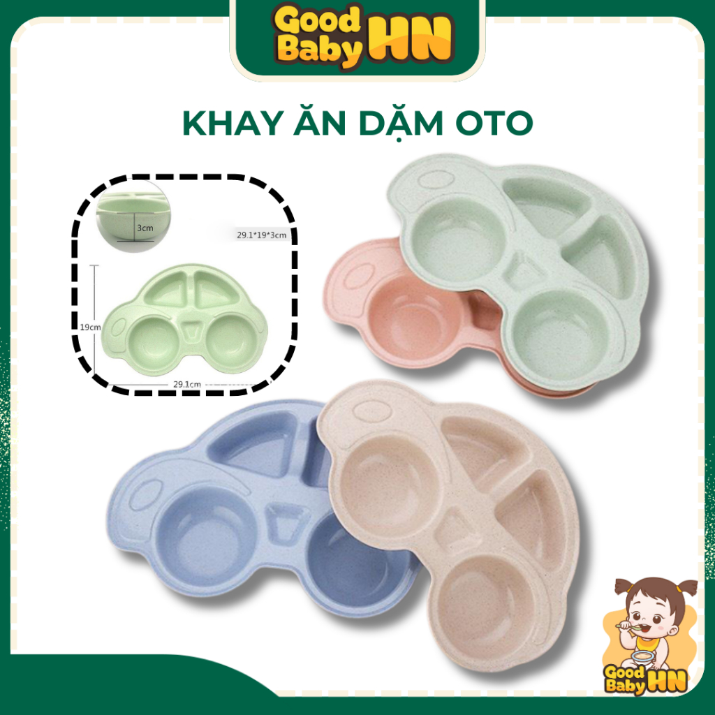 Khay ăn dặm lúa mạch hình oto - 𝐃𝟏𝟗