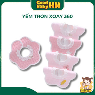 Yếm tròn xoay 360 độ màu hồng cho bé Gái