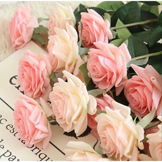 Hoa giả - Cành hồng ngoại nhập khẩu cao 43cm mềm mướt sang trọng đẹp như hoa thật