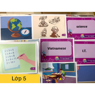 Thẻ Flashcard Tiếng Anh i-Learn Smart Start Lớp 5 (mới nhất) in 2 mặt đã ép plastic