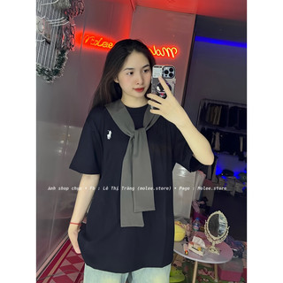 Áo phông logo thêu kèm khăn 2 in 1 - ảnh thật molee.store