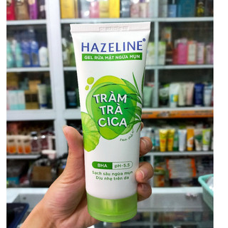 Gel rửa mặt Hazeline ngừa mụn tràm trà cica 100g