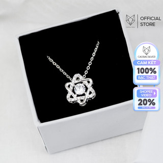 Dây Chuyền Bạc CaoBac Jewellery Cho Nữ Họa Tiết Ngôi Sao 6 Cánh Đính Đá