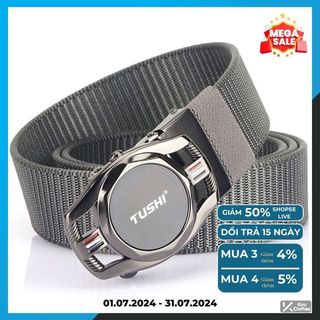 Thắt lưng dây nịt lưng vải canvas nam Tushi KuuClothes cao cấp mặt kim loại khóa tự động tiện lợi - Thắt lưng Tushi
