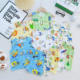 [8-20kg] Bộ Quần Áo Bé Trai, Đồ Bộ Bé Trai, Đồ Bộ Mặc Nhà Bé Trai Vải Tôn (Tole-Lanh) Mềm Mịn Mát MeGauu - BTT2